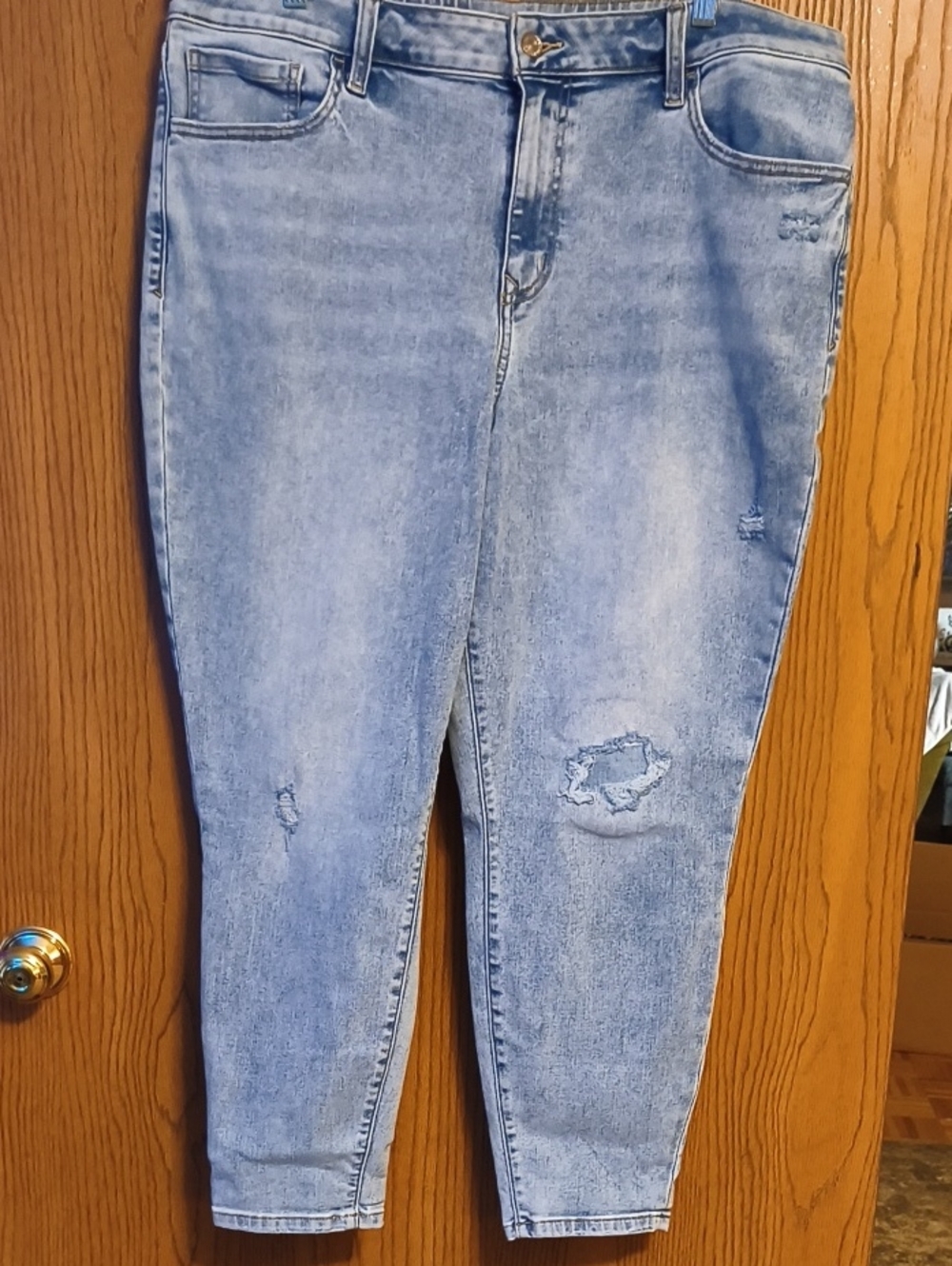 Maurices Light Blue XXL Distressed Jeggings